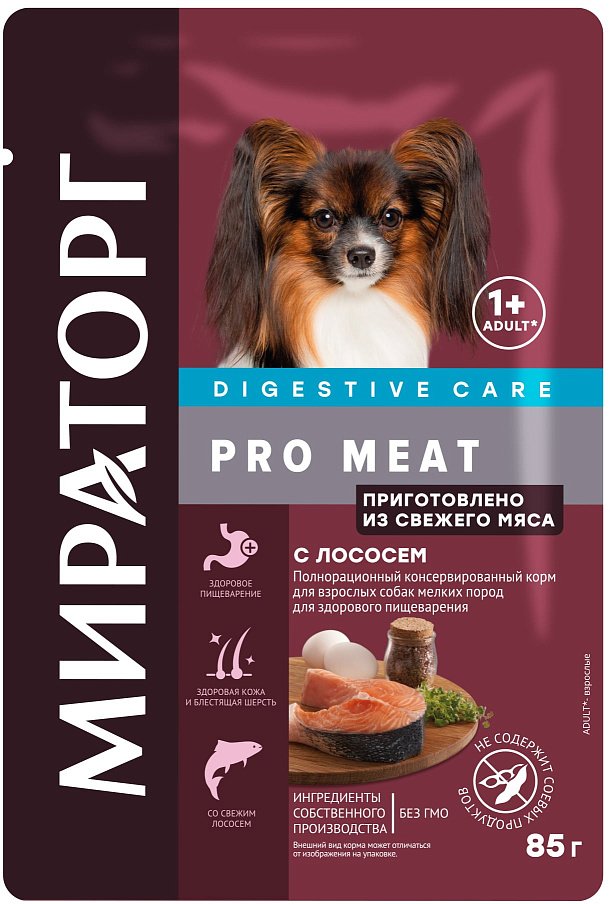 

Пресервы Мираторг Winner Pro Meat для взрослых собак мелких пород с лососем 85 г