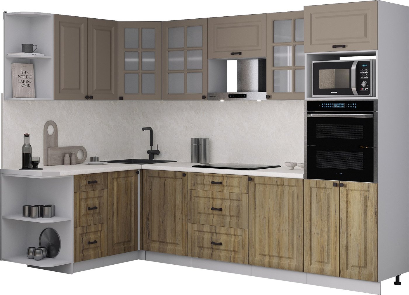 

Готовая кухня Интерлиния Мила Деко 1.68x2.8 LV (дуб вотан/луна/опал светлый)