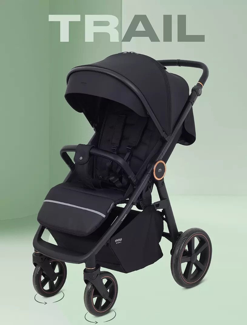 

Коляска прогулочная «книга» MOWbaby Trail 2025 MB090 (черный)