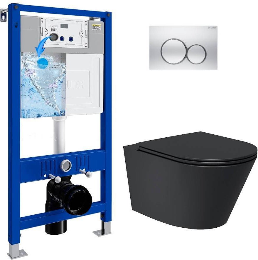 

Унитаз подвесной Lauter Longer 2110822B + 21901002 (кнопка 219703E, сатин)