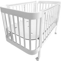 Классическая детская кроватка Indigo Italiano Baby 3 в 1 колеса + продольный маятник (белый/белый)