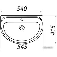 Умывальник Colombo Полисся R без отверстия [S19105500]