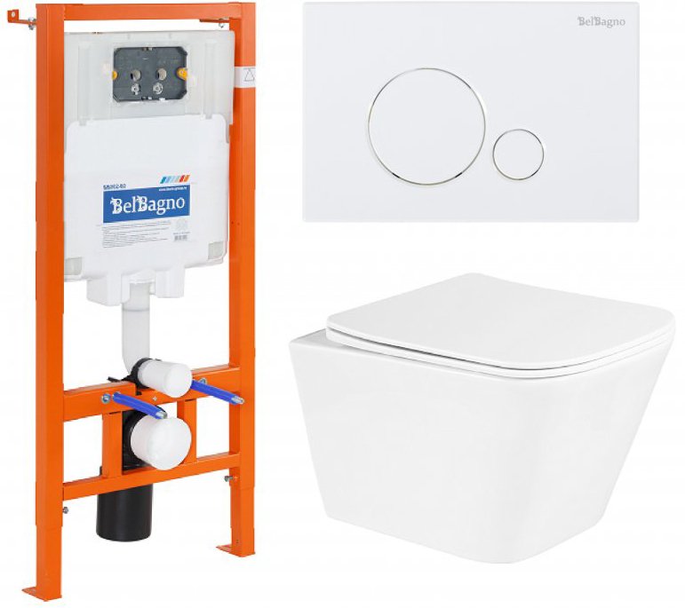 

Унитаз подвесной BelBagno BB3103CHR/SC/BB002-80/BB014-SR-BIANCO