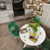 Кухонный стол Домус Твист-5 (белый/белый)