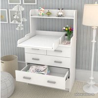 Детский комод Атон Мебель Сириус-2 с полкой 805 (белый)