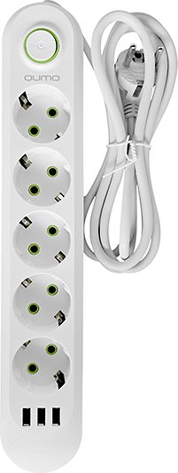 

Сетевой фильтр QUMO Power Bar Light SPFS P-0009 51554 (3 м, белый)