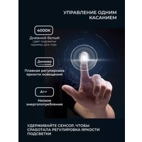 Зеркало с подсветкой  eMZe 80 LED.UV.80.80.CHE.AF.4K (черный с УФ-окантовкой и подсветкой)