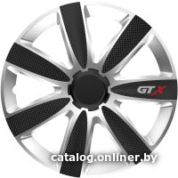 Набор колпаков на диски Versaco GTX R15 15" 15GTXCARBONBS (4шт, карбон черный/серебристый)