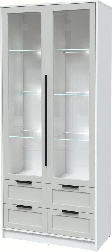 

Шкаф-витрина Интерлиния Концепт Тренд КТ-ШВ2 с подсветкой (белый платинум/грей)