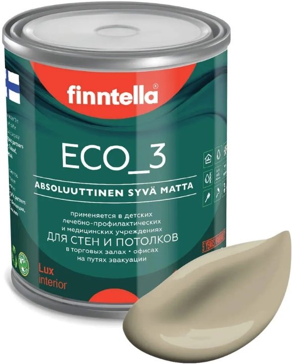 

Краска Finntella Eco 3 Wash and Clean Vuori F-08-1-1-LG67 0.9 л (бежевый хаки)