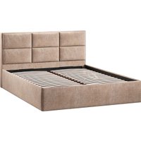 Кровать Трия Стелла Тип 1 c ПМ и заглушиной 160x200 (микровелюр Wellmart Dark Beige)