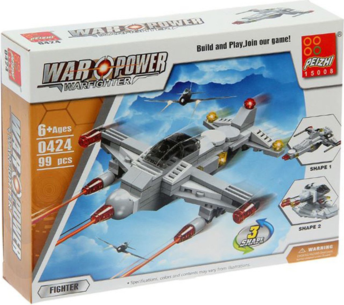 

Конструктор Peizhi Истребитель 424 1688227 (99эл)