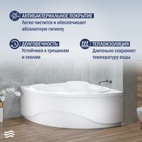 Ванна Lauter Riviera 150x150 21050150 (с ножками, лицевым экраном и сифоном 21Y32001 матовый черный)