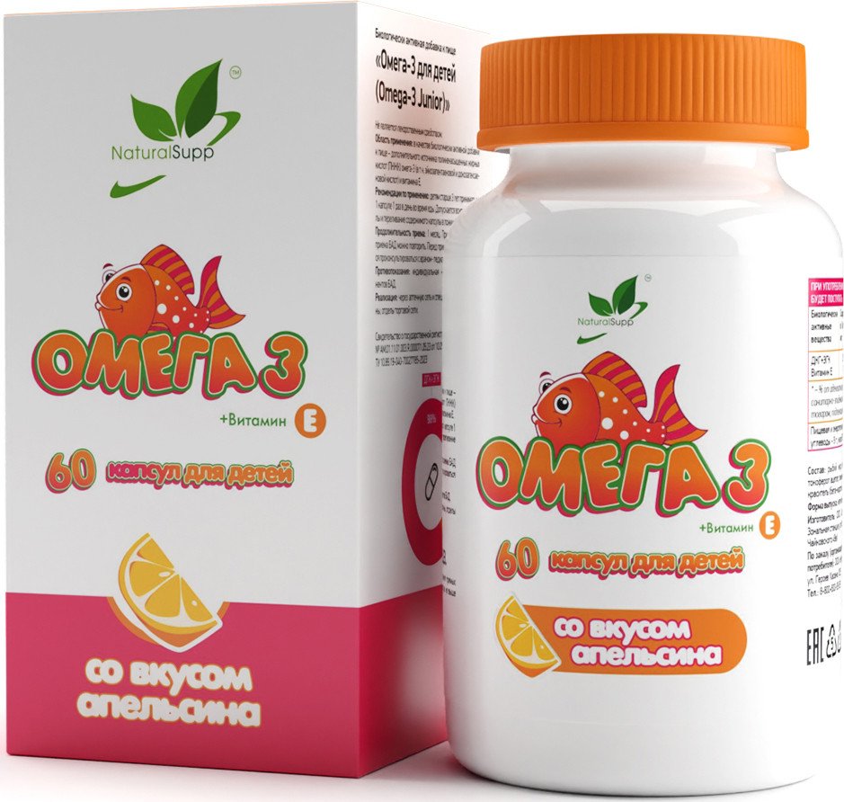 

Комплекс NaturalSupp Омега-3 с витамином Е (Omega-3 vitamin E), 60 капсул