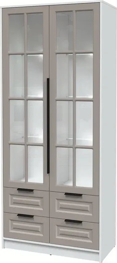 

Шкаф-витрина Интерлиния Концепт КТ-ШВ2 с подсветкой Деко (белый платинум/луна)