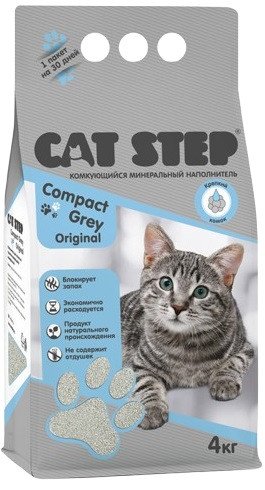 Наполнитель для туалета Cat Step Compact Gray Original 4 кг