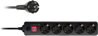 Buro 5 розеток, черный, 3 м [500SH-3-B]