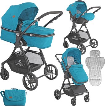 Универсальная коляска Lorelli Starlight 2019 (3 в 1, синий)