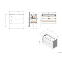  Briz Тумба подвесная Прато 100 с умывальником Прато