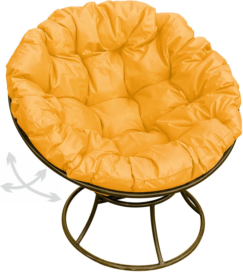 

Кресло M-Group Папасан пружинка 12040211 (коричневый/желтая подушка)