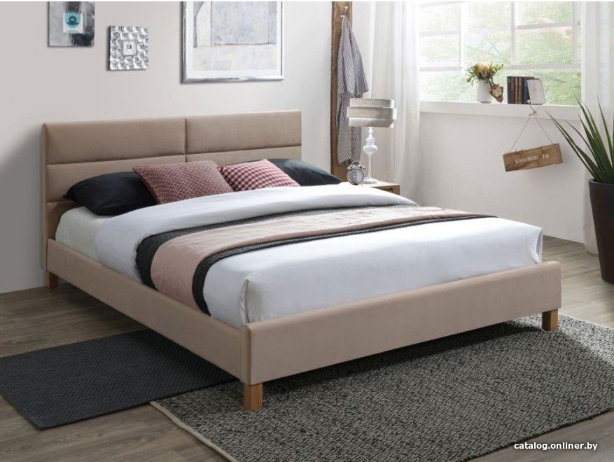 Кровать Signal Sierra Velvet 160х200 (бежевый)