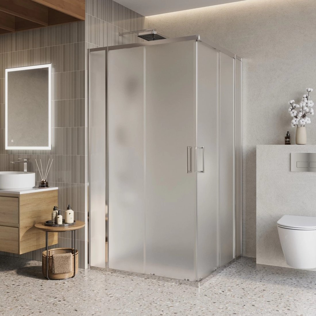 Душевой уголок BelBagno LUCE-A-22-90+20-P-Cr