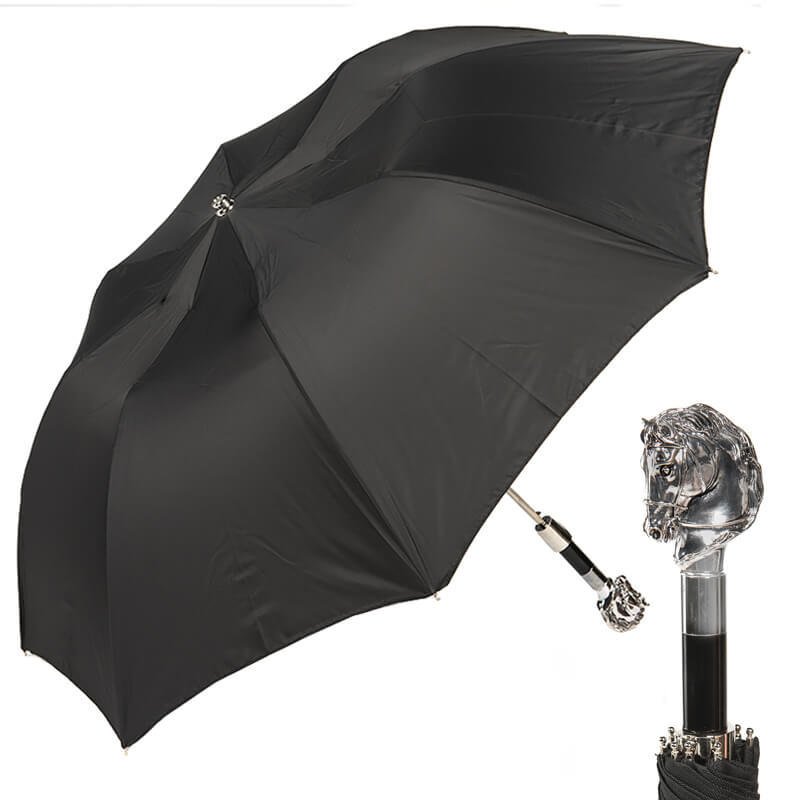 

Складной зонт Pasotti Auto Horse Silver Oxford Black