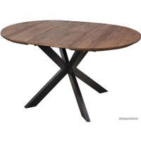 Кухонный стол ОКА Раунд 100-140x75 (дуб мореный/черный)