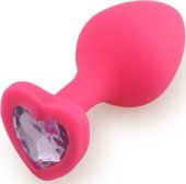 Silicone Butt Plug Heart Shape Medium розовый/светло-фиолетовый 39815