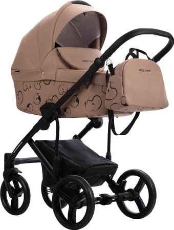 Универсальная коляска BEBETTO Magnum Light SE 2в1 (06, темно-бежевый/черная рама)