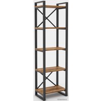 Стеллаж Hype Mebel Стандарт 50x170 (черный/дуб галифакс олово)