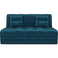 Диван Мебель-АРС Аккордеон Барон №2 ППУ 120x200 (бархат синий/зеленый Star Velvet 43 Black Green)