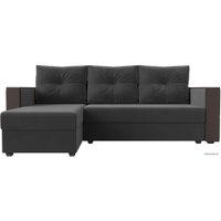 Угловой диван Лига диванов Валенсия Лайт левый (велюр, серый)