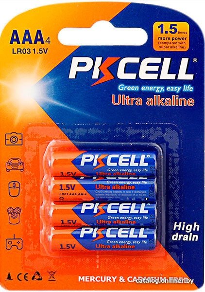 Батарейка PKCELL Ultra Digital Alkaline LR03 AAA 4 шт.