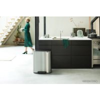 Система сортировки мусора Brabantia Bo Pedal Bin 2 x 30 л (стальной матовый)