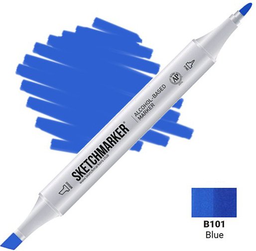 

Маркер перманентный Sketchmarker Двусторонний B101 SM-B101 (синий)