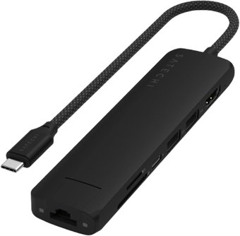 Док-станция Satechi 7-in-1 USB-C Slim Multiport Adapter with Ethernet ST-P7SK (черный)