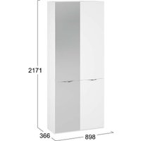 Шкаф распашной Трия Глосс 366 СМ-319.07.015 (белый жемчуг/белый глянец)