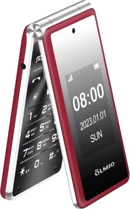 Кнопочный телефон Olmio F50 (красный)