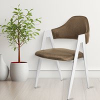 Стул с подлокотниками Mio Tesoro Луна DC-048A (коричневый/белый)