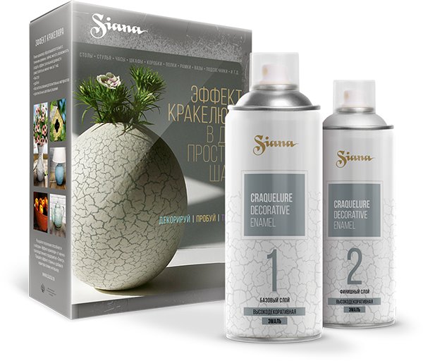 Эмаль Siana Эффект Кракелюра 1.04 л (голубой/серебристый)