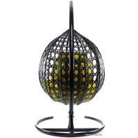 Подвесное кресло M-Group Капля Люкс 11030411 (черный ротанг/желтая подушка)