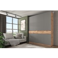 Шкаф распашной ЭлиГард Locarno 4 (дуб натуральный/дымчатый алмаз)