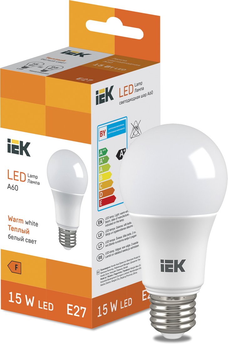 

Светодиодная лампочка IEK LED Bulb A60 1500lm 3000K E27