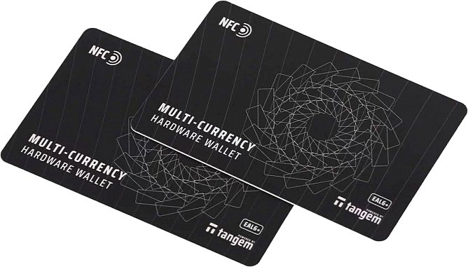 

Аппаратный криптокошелек Tangem Wallet набор из 2 карт (черный)