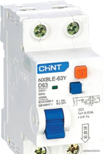 Дифференциальный автомат Chint NXBLE-63Y 1P+N 40A 30mA AС С 4.5kA 105546