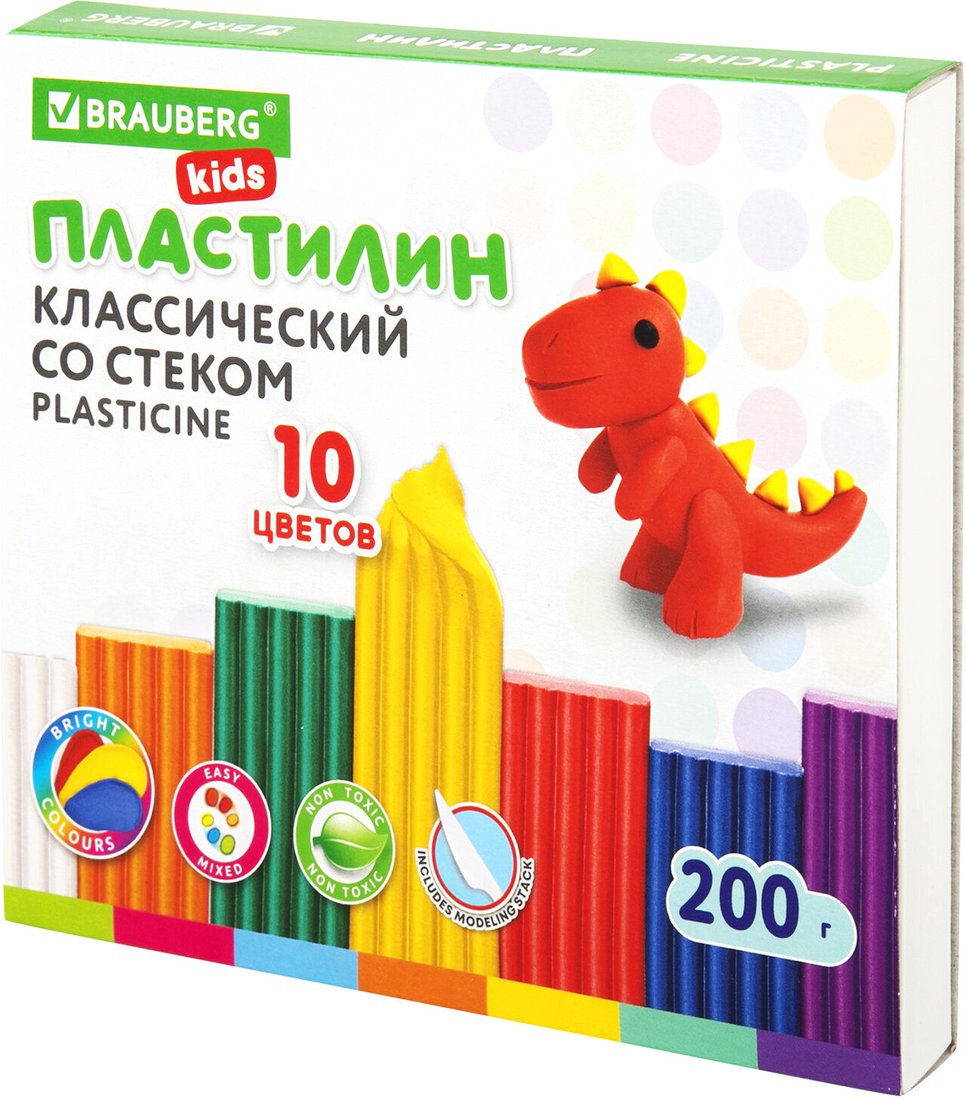 

Пластилин BRAUBERG Kids 106504 (10 цв)