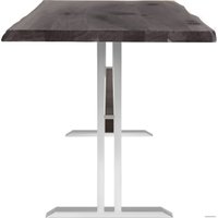 Кухонный стол Buro7 Двутавр 120 (с обзолом и сучками, дуб мореный/белый)