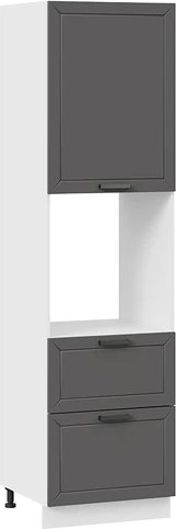 

Шкаф напольный Трия Лорас 1П6Я2 с одной дверью и двумя ящиками (белый/холст вулкан)