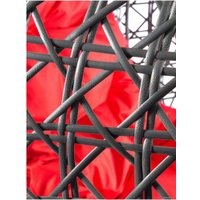 Подвесное кресло M-Group Для двоих Люкс 11510306 (серый ротанг/красная подушка)